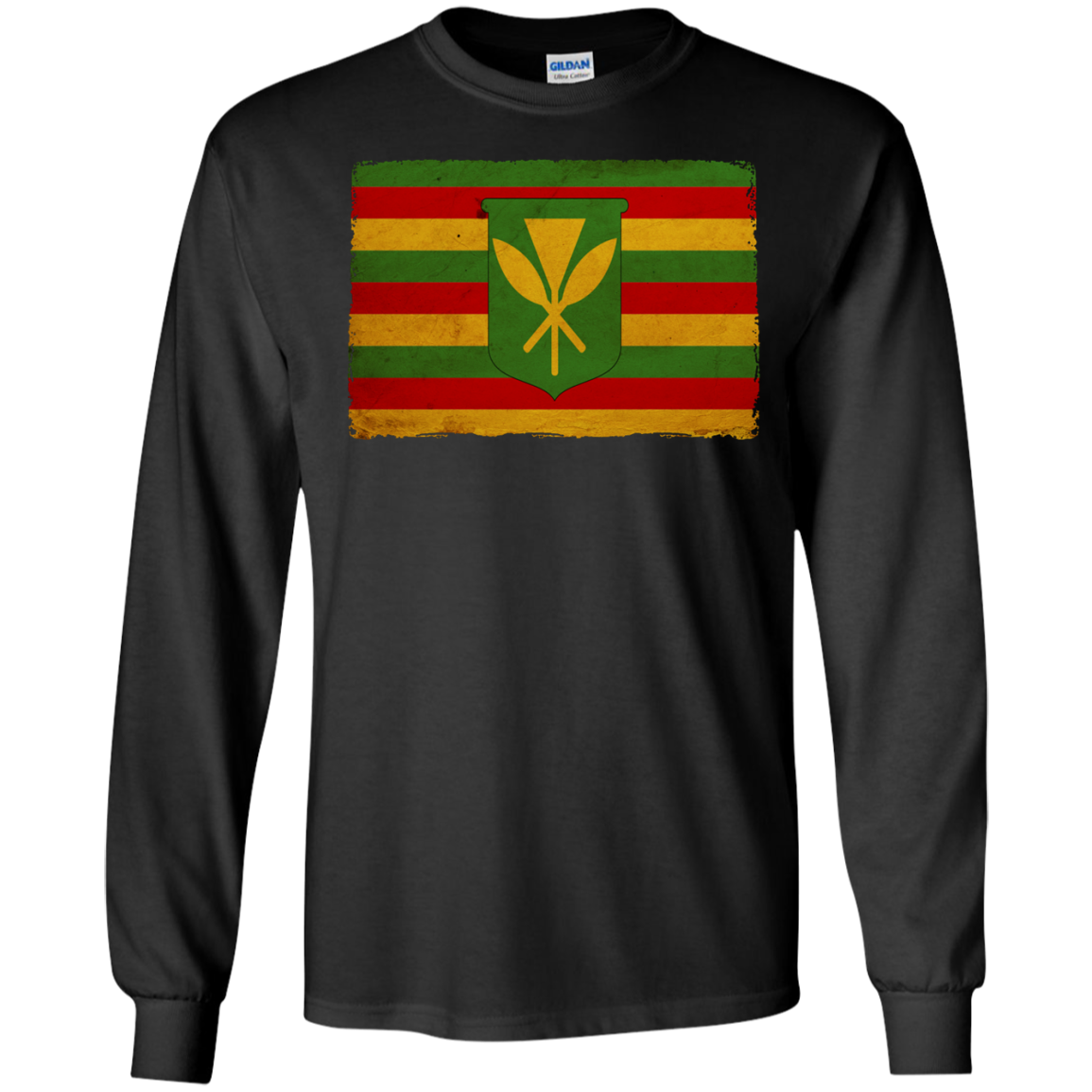 Kanaka Maoli Flag LS T-Shirt by Hawaii Nei All Day