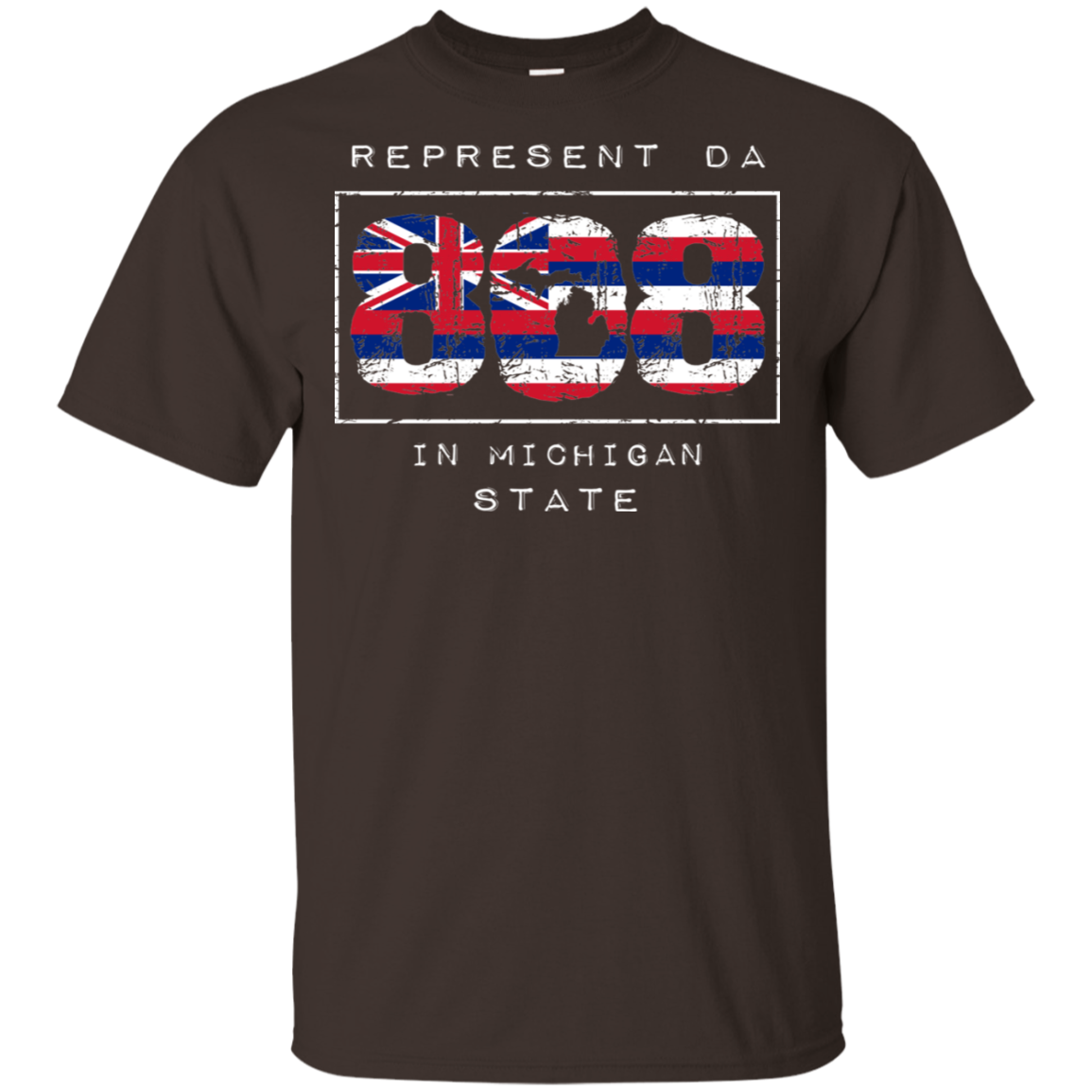 Rep Da 808 In Michigan State Ultra Cotton T-Shirt, T-Shirts, Hawaii Nei All Day